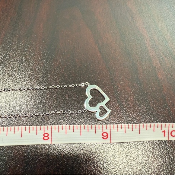 Avon Sterling Silver Necklace with double heart pendant NIB vintage 2011 - Picture 3 of 8